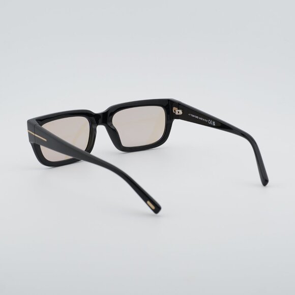 Tom Ford Ezra FT1075 01E Sunglasses Black Rectangle Frame, Photochromic Lenses